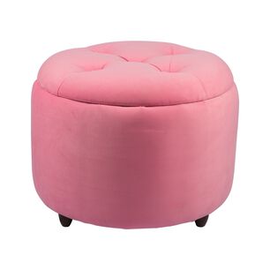 Pouf Ba&uacute;l Zoe Rosado Felpa 60x50x50 Cm M&aacute;xima Design