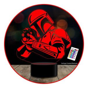 Lampara Ilusión 3d Boba F Manda5 16 Colores Control Remoto