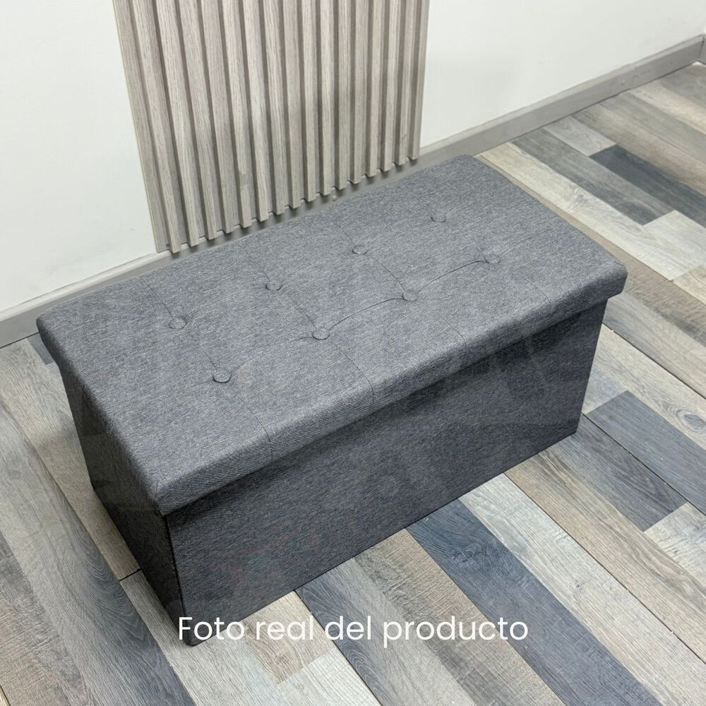 Banqueta Pouf Lino Gris image number 4.0