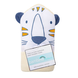 Toalla Con Capucha Beige Tigre Niño