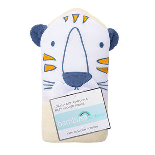 Toalla Con Capucha Beige Tigre Ni&ntilde;o
