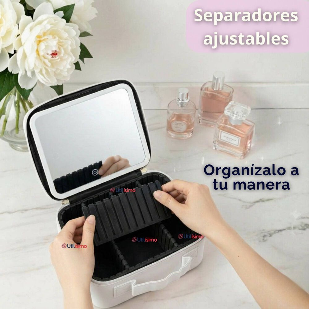 Malet&iacute;n De Maquillaje Con Luz Led Y Espejo Estuche De Maquillaje Organizador image number 6.0