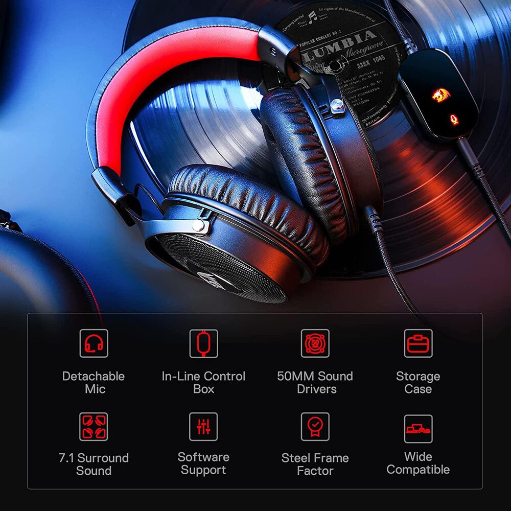 Audifonos Redragon Icon H520 Audio 7.1 Premium Multiplataformas image number 12.0