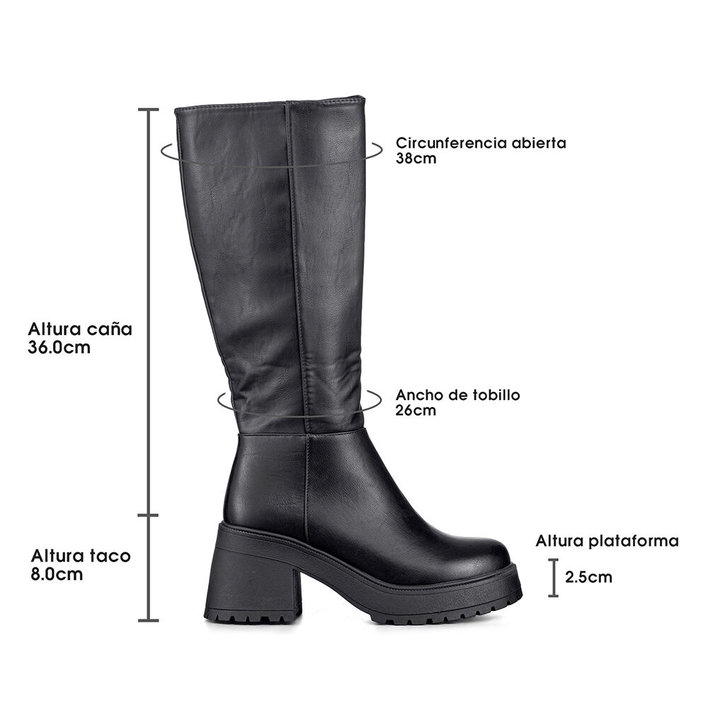 Bota Larga Mujer Tacon Grueso Vintage Elegante Weide Czy602 image number 6.0