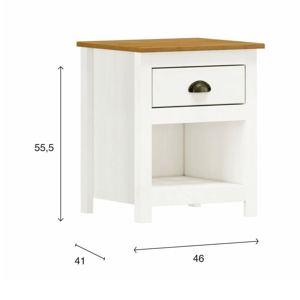 Velador Posadas 1 Caj&oacute;n Blanco-roble image number 1.0