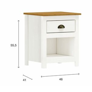 Velador Posadas 1 Caj&oacute;n Blanco-roble