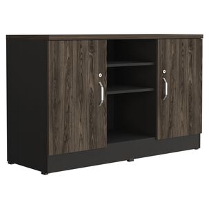 Buffet 2 Puertas Fm-001n Negro Y Caf&eacute; Oscuro