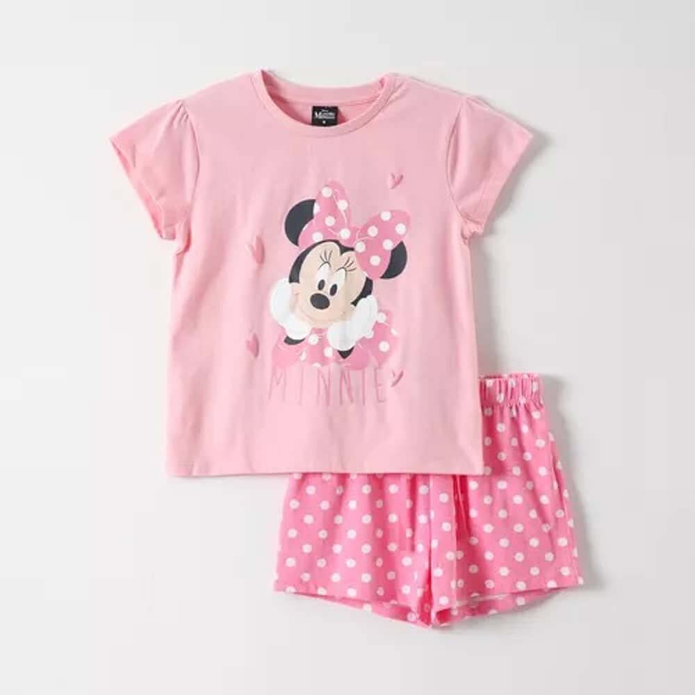 Pijama Corto Ni&ntilde;a Puntos Minnie Rosado Disney image number 0.0