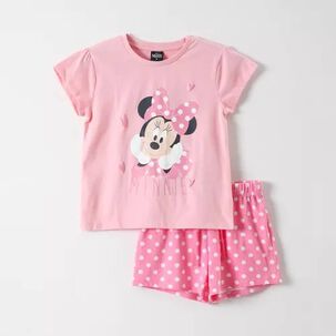 Pijama Corto Ni&ntilde;a Puntos Minnie Rosado Disney