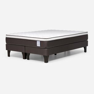 Cama Europea Rosen New Style 4 Plus / King / Base Dividida  + Respaldo Ferrara Gris