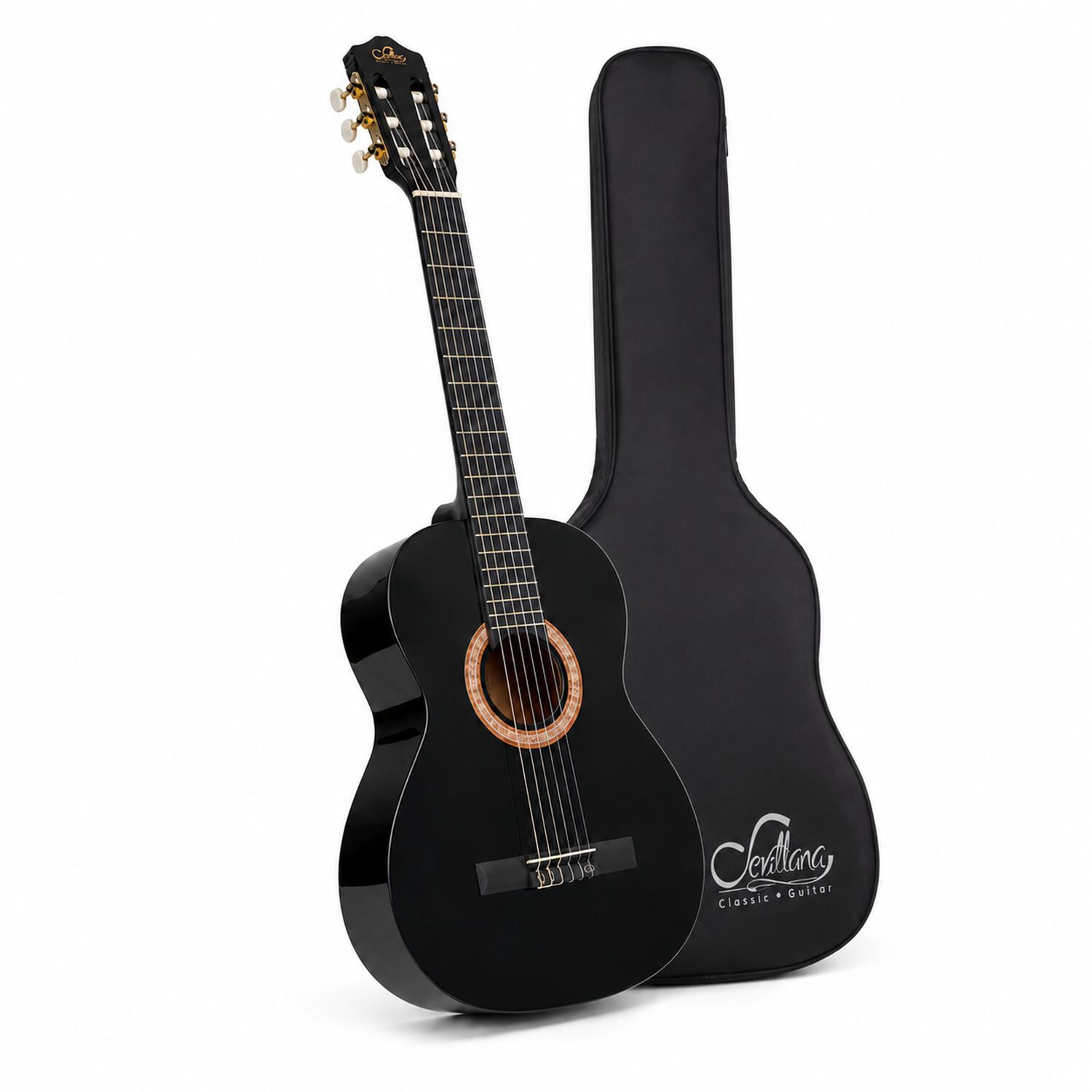 Guitarra Cl&aacute;sica Sevillana 39&rdquo; Negro Con Alma + Funda 8448 image number 9.0