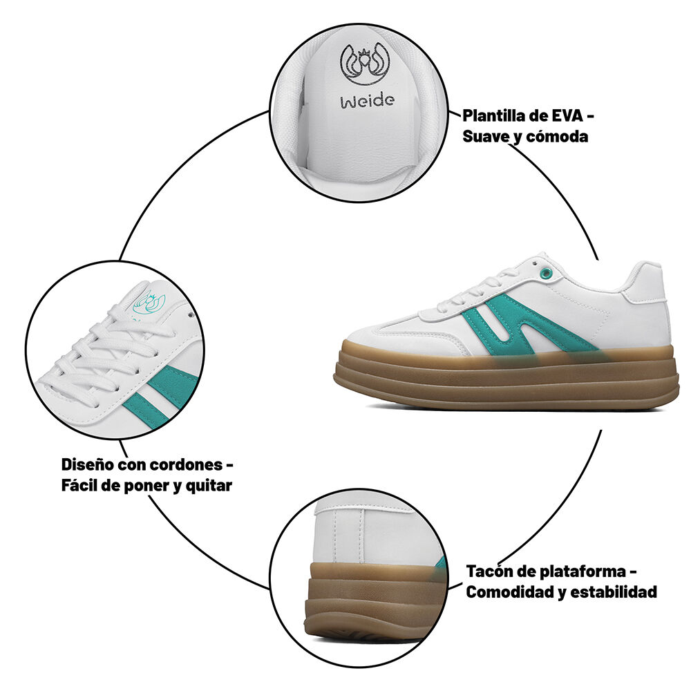 Zapatilla Casual Urbana Plataforma Mujer Weide Sl65 image number 6.0