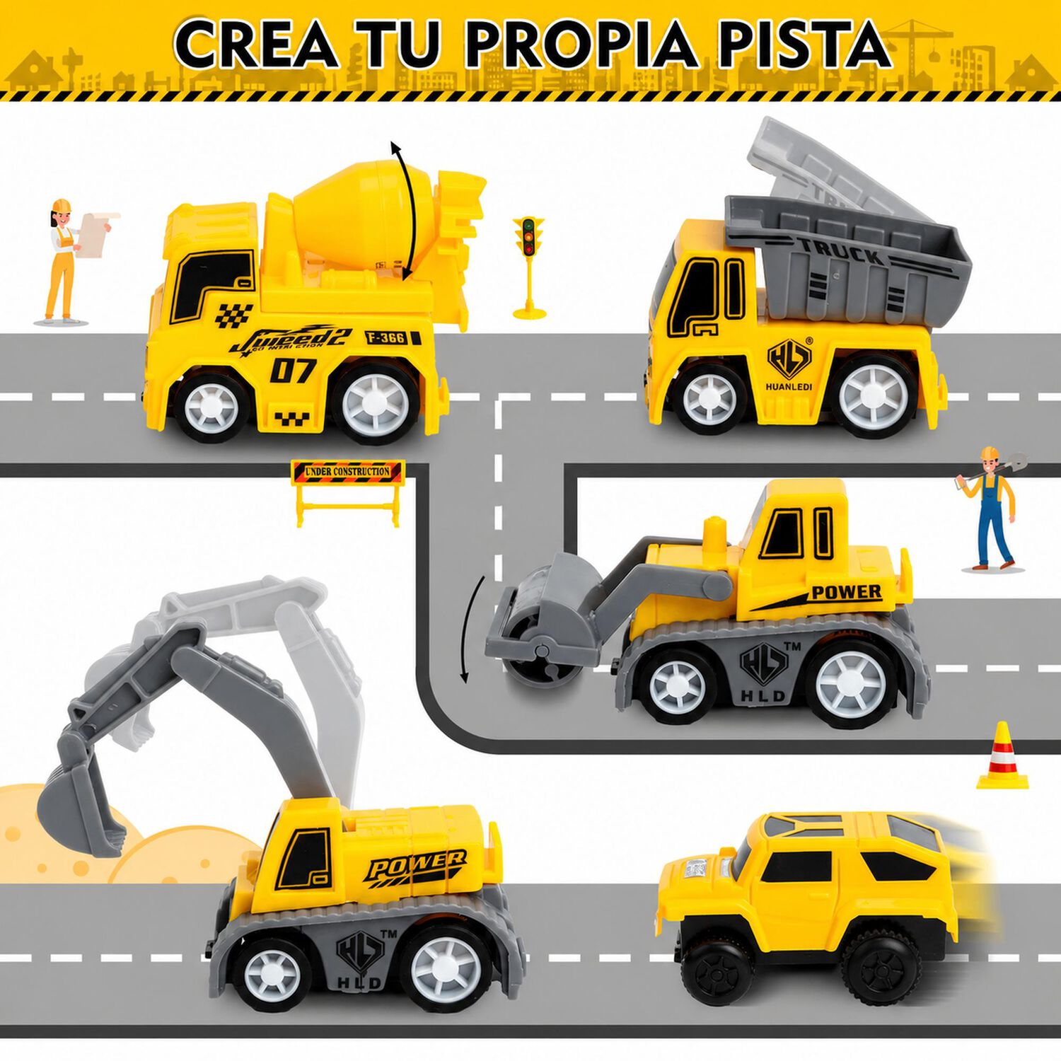Set Pista De Autos Infantil Bloques Armables image number 6.0