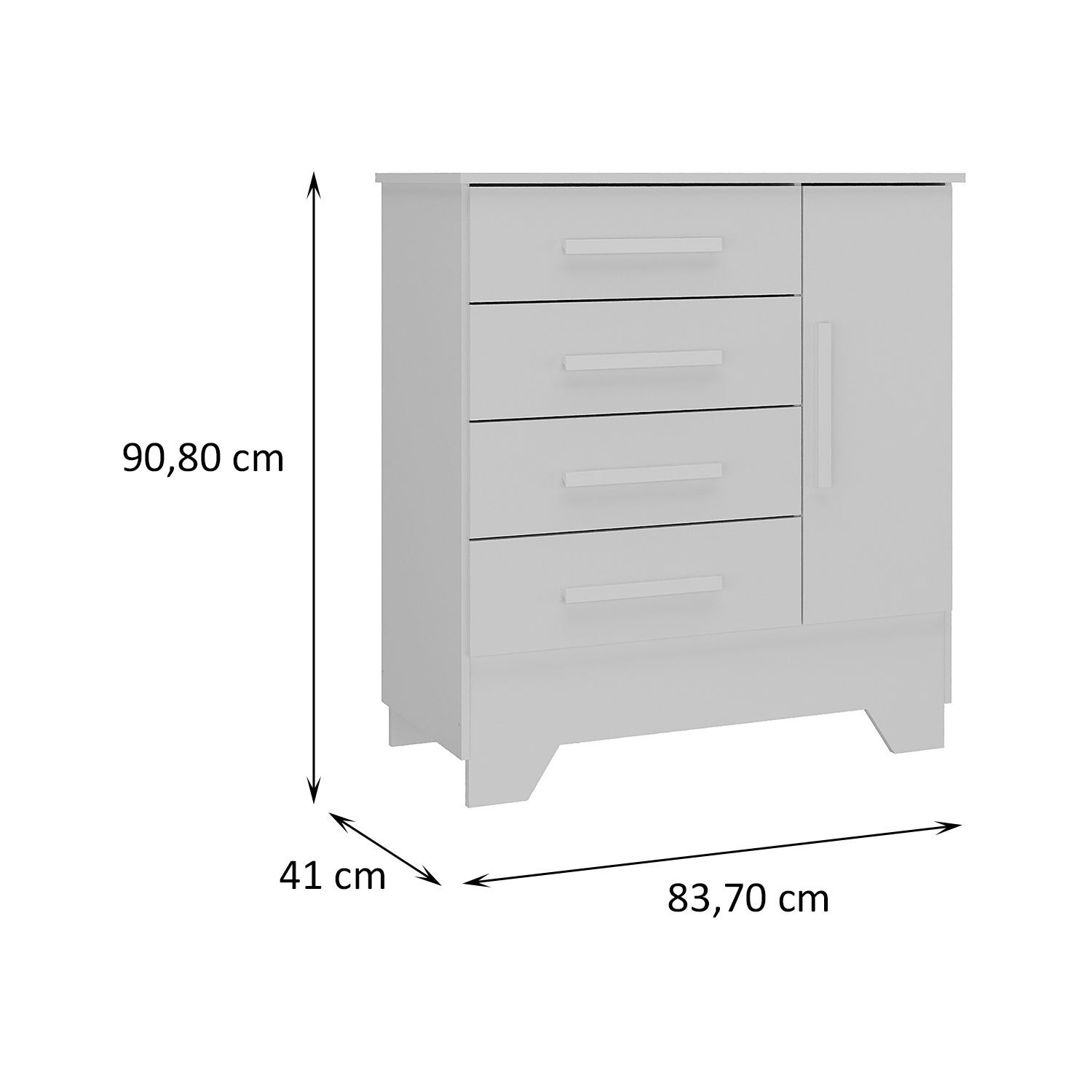 Comoda Di Poretti Design Catavento / 1 Puerta / 4 Cajones image number 2.0