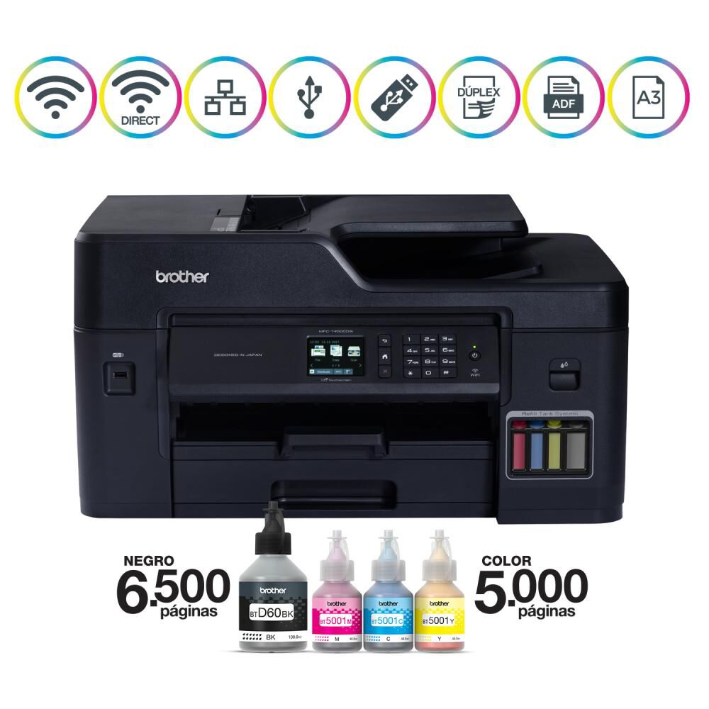 Impresora Multifuncional Brother MFCT4500DW image number 7.0
