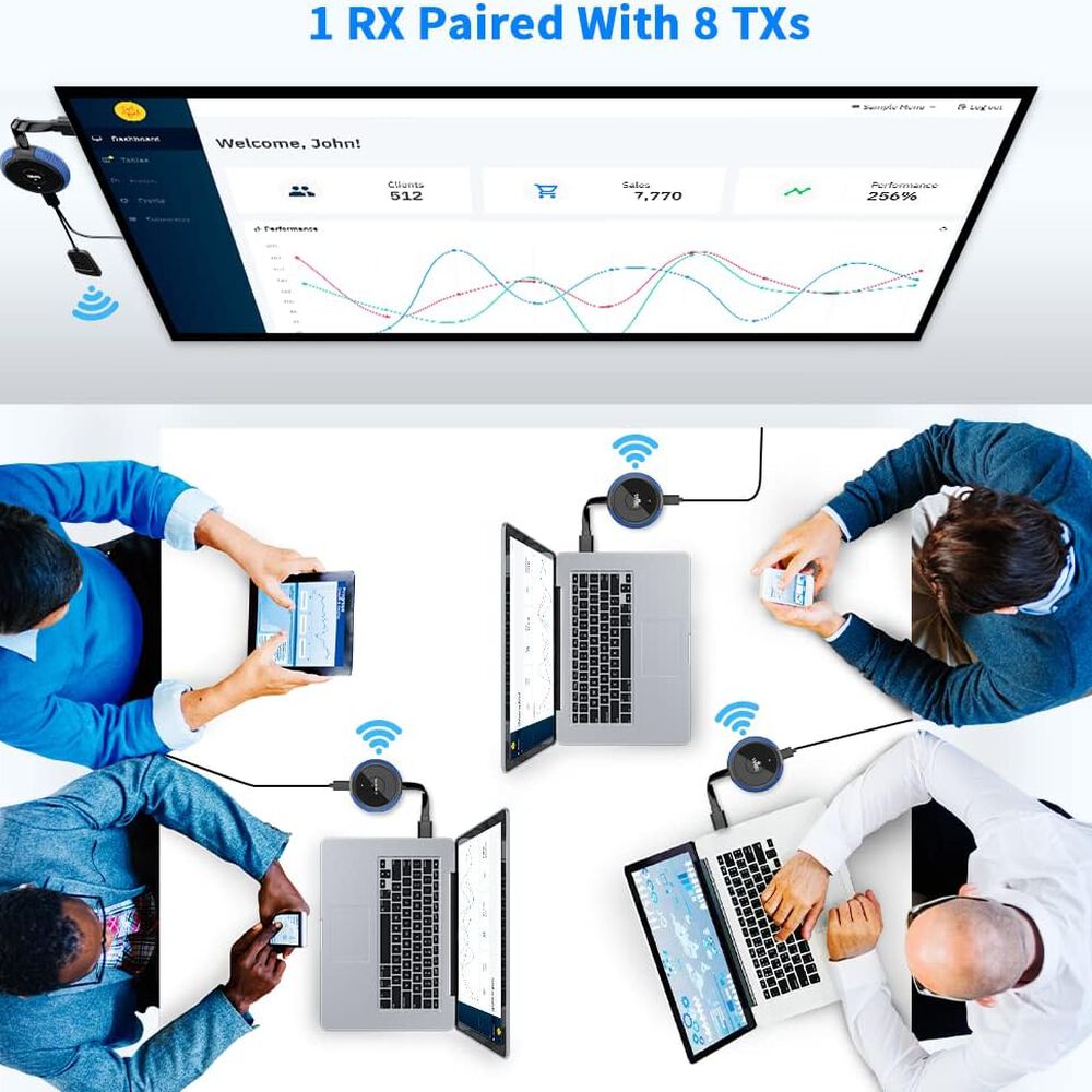 Aimibo Kit De Transmisor Y Receptor Inal&aacute;mbrico 4k Hd - Azul image number 3.0