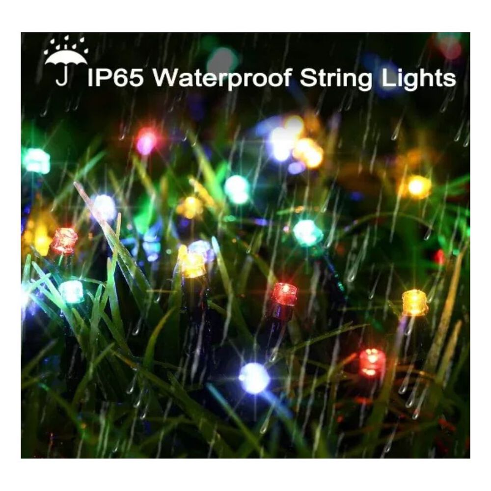 Luces De Navidad De Exteriores 100 Led Multicolor Con Panel Solar image number 3.0