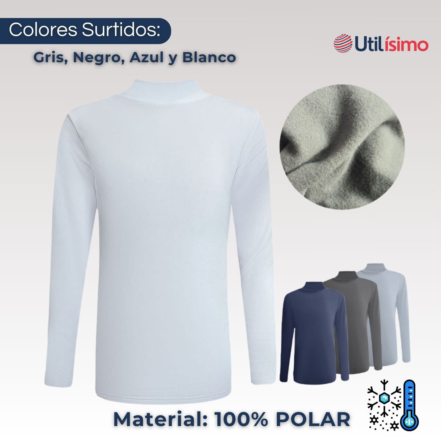 Pack 3 Camisetas Polera Beatle Polar Ni&ntilde;o Primera Capa Manga Larga Surtido image number 1.0