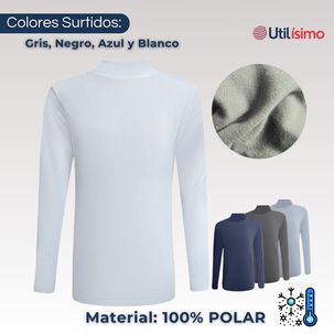 Pack 3 Camisetas Polera Beatle Polar Ni&ntilde;o Primera Capa Manga Larga Surtido
