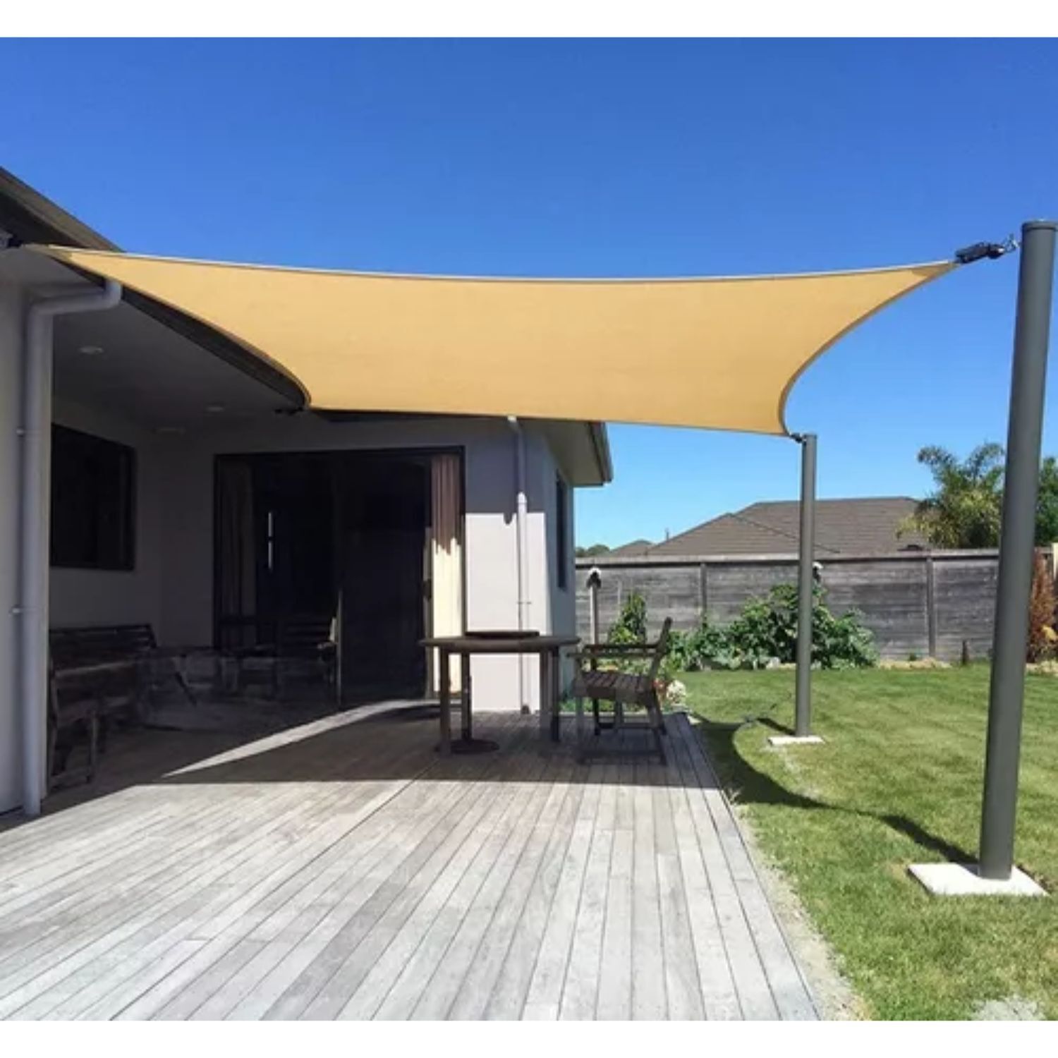 Toldo Vela Sombra Rectangular Altura 250x300cm Beige Terraza image number 1.0