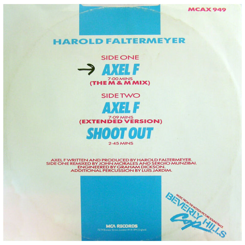 Harold Faltermeyer - Axel F (the M&m Mix) | 12" Maxi Single Usado image number 1.0