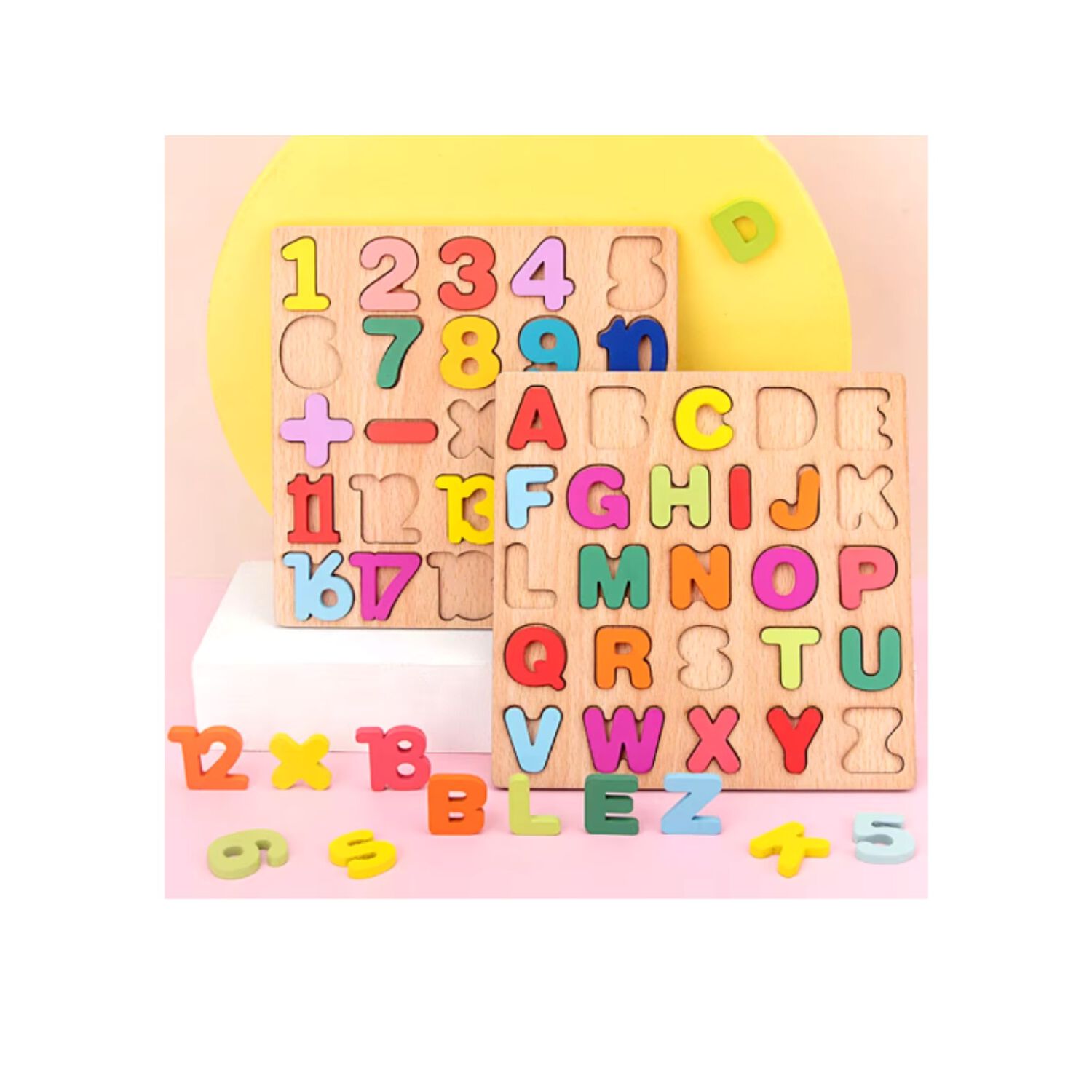 Juego Madera Letras N&uacute;meros Did&aacute;ctico Ni&ntilde;os Abecedario Encaj image number 11.0