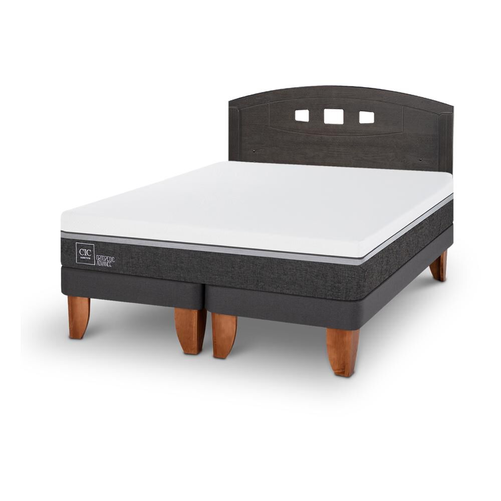 Cama Europea Cic Ortopedic Advance / 2 Plazas / Base Dividida + Respaldo image number 1.0