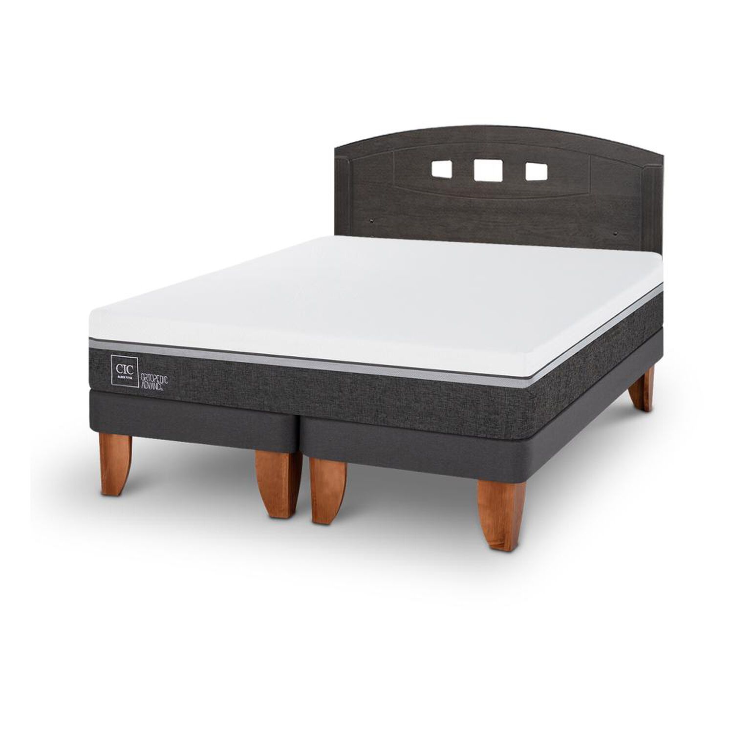 Cama Europea Cic Ortopedic Advance / 2 Plazas / Base Dividida + Respaldo image number 1.0