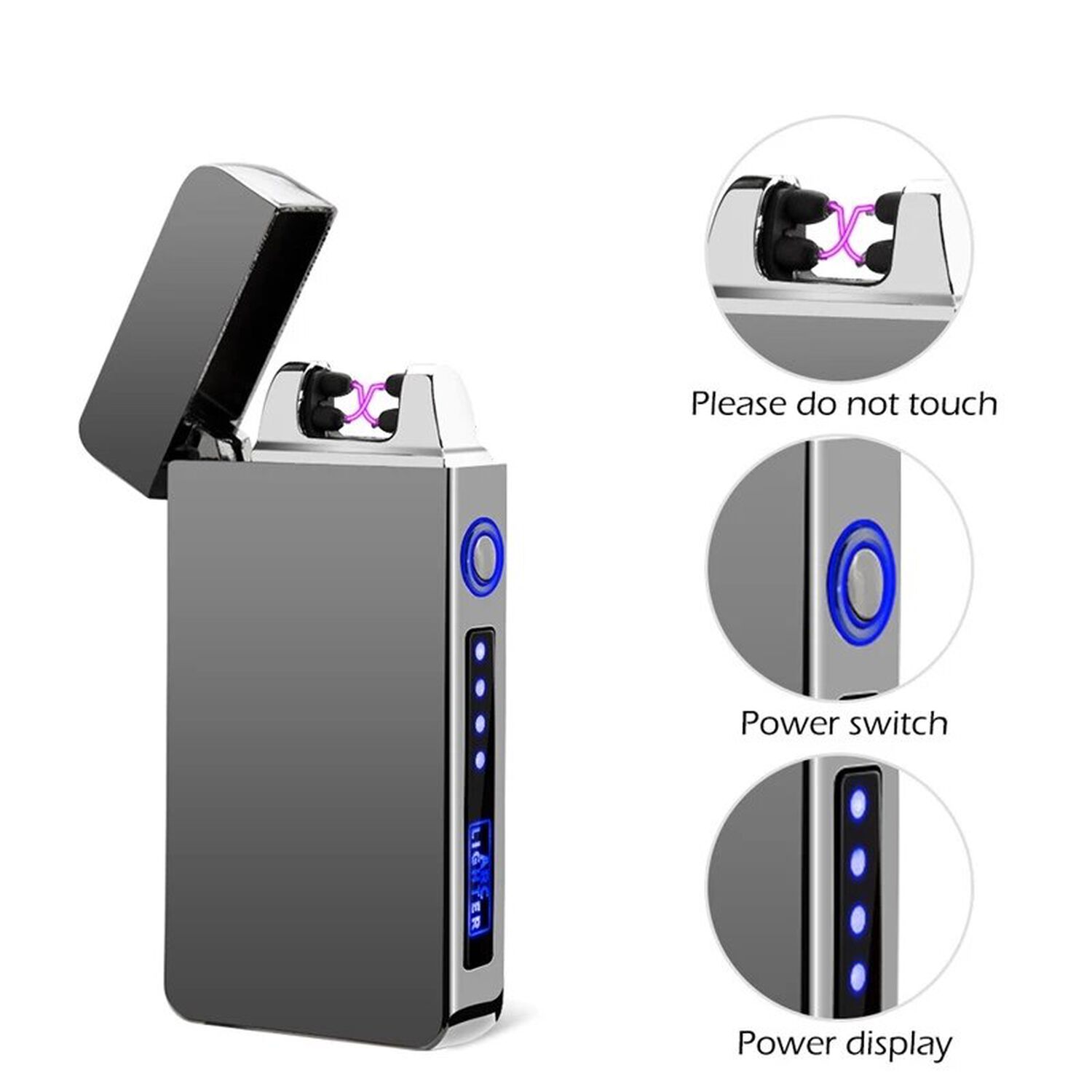 Encendedor Electrico Recargable Usb Laser Lighter Mechero Catalitico Plasma Antiviento image number 1.0