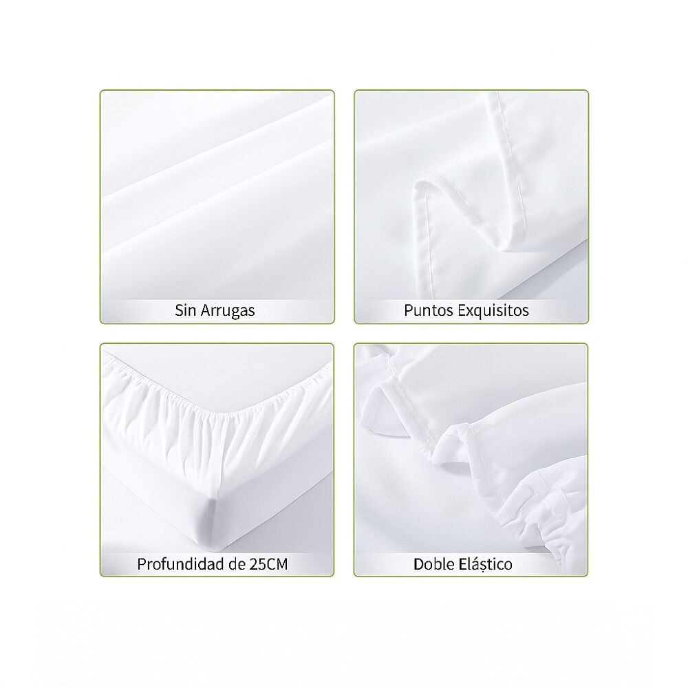 Juego De S&aacute;bana 200 Hilos 2 Plazas 4 Piezas Variedad Colores image number 9.0