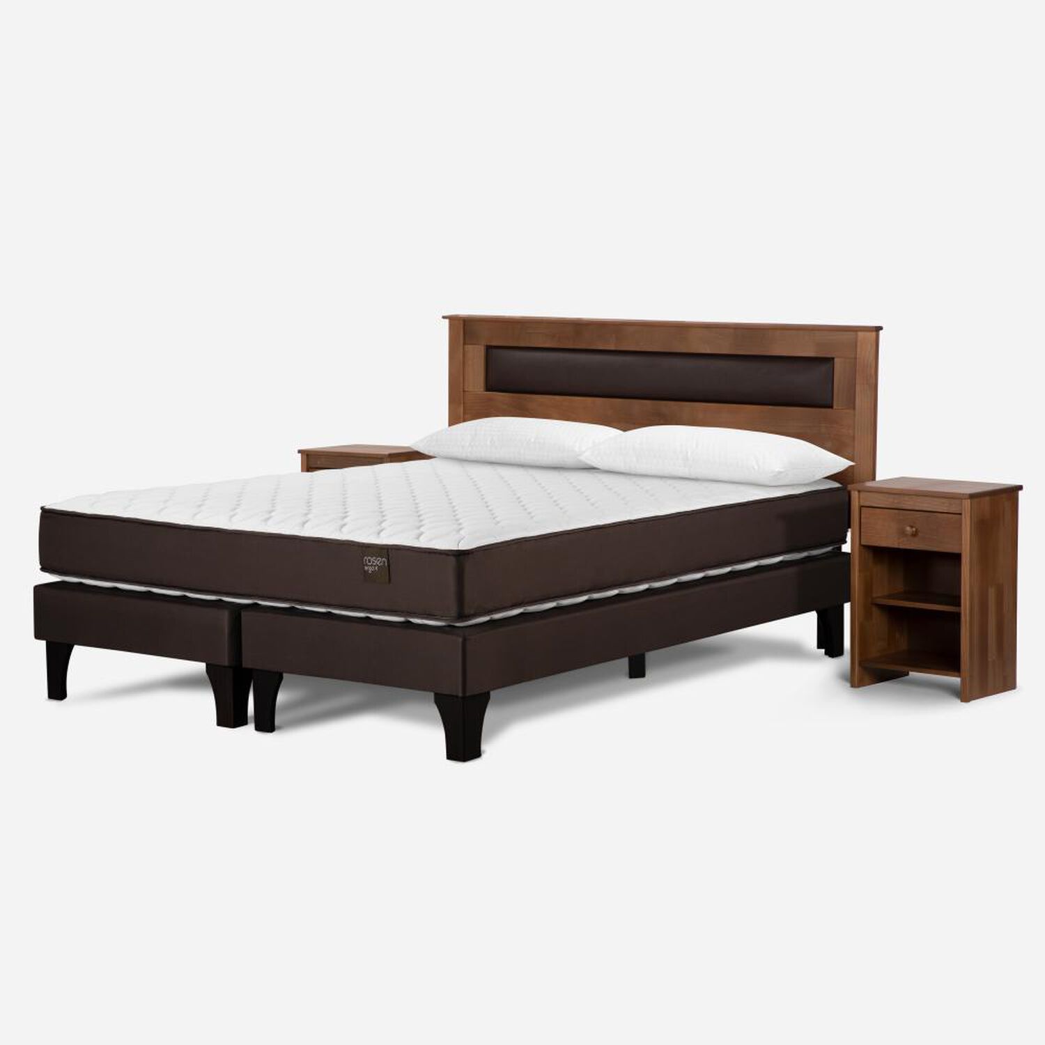 Cama Europea Rosen Ergo T / King / Base Dividida + Set De Maderas Ferrara + Almohada Light image number 1.0