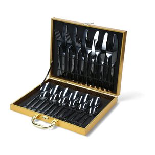 Cubiertos De Mesa Azhome Black / 24 Piezas