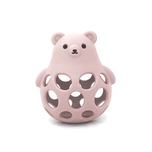 Juguete Mordedor Oso De Silicona Rosa