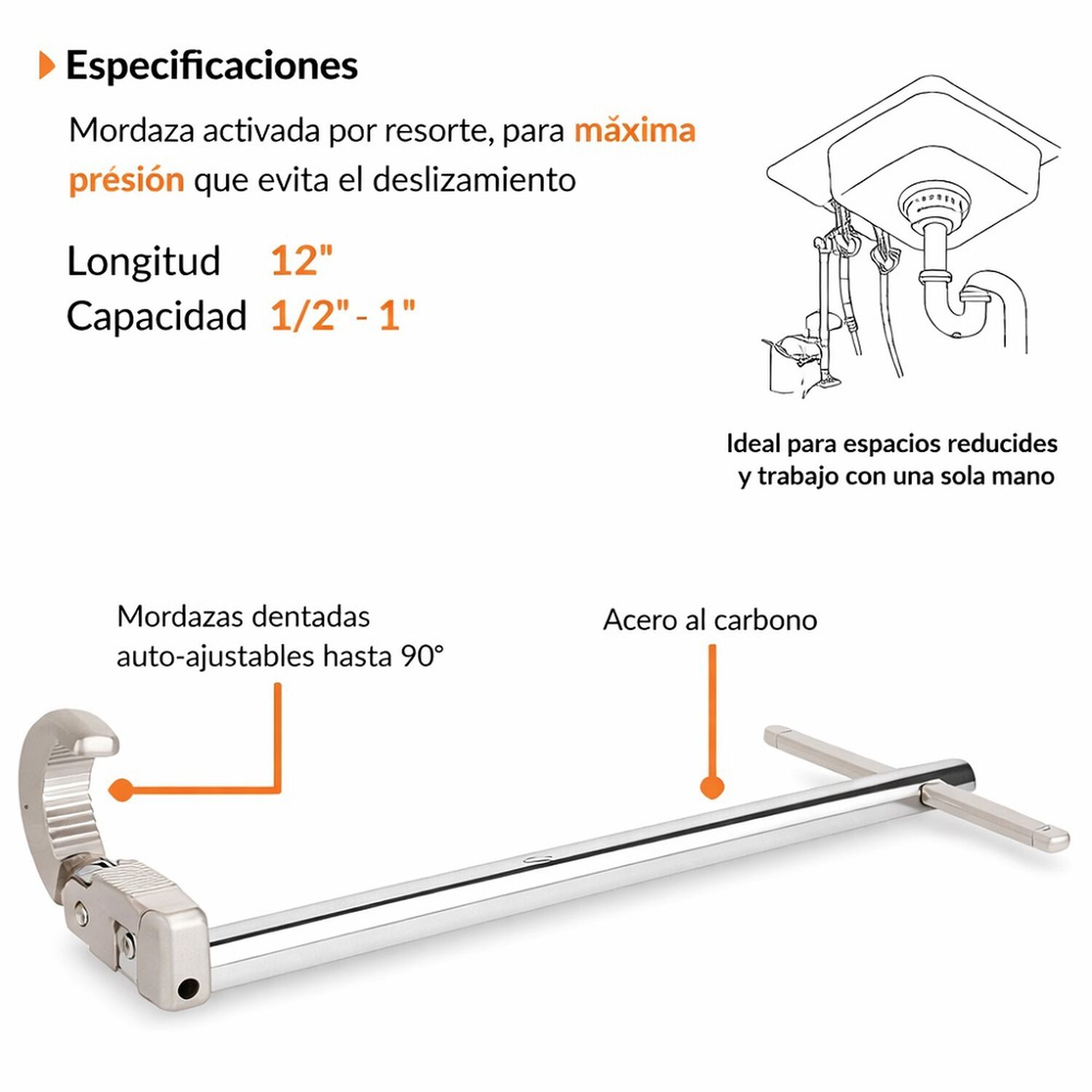 Llave Gasfiter 12 Truper Profesional image number 4.0