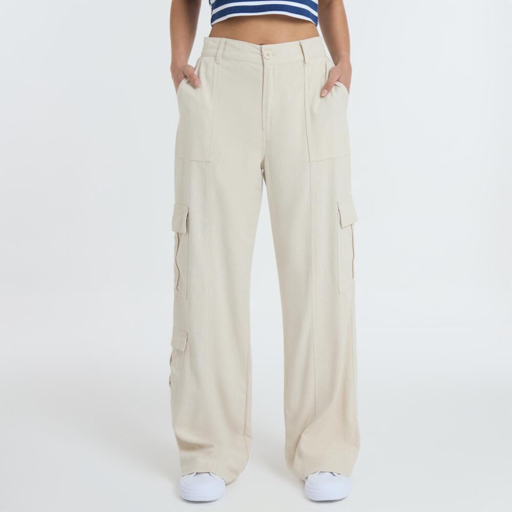 Pantalón Lino Tiro Medio Relax Mujer Freedom image number 0.0