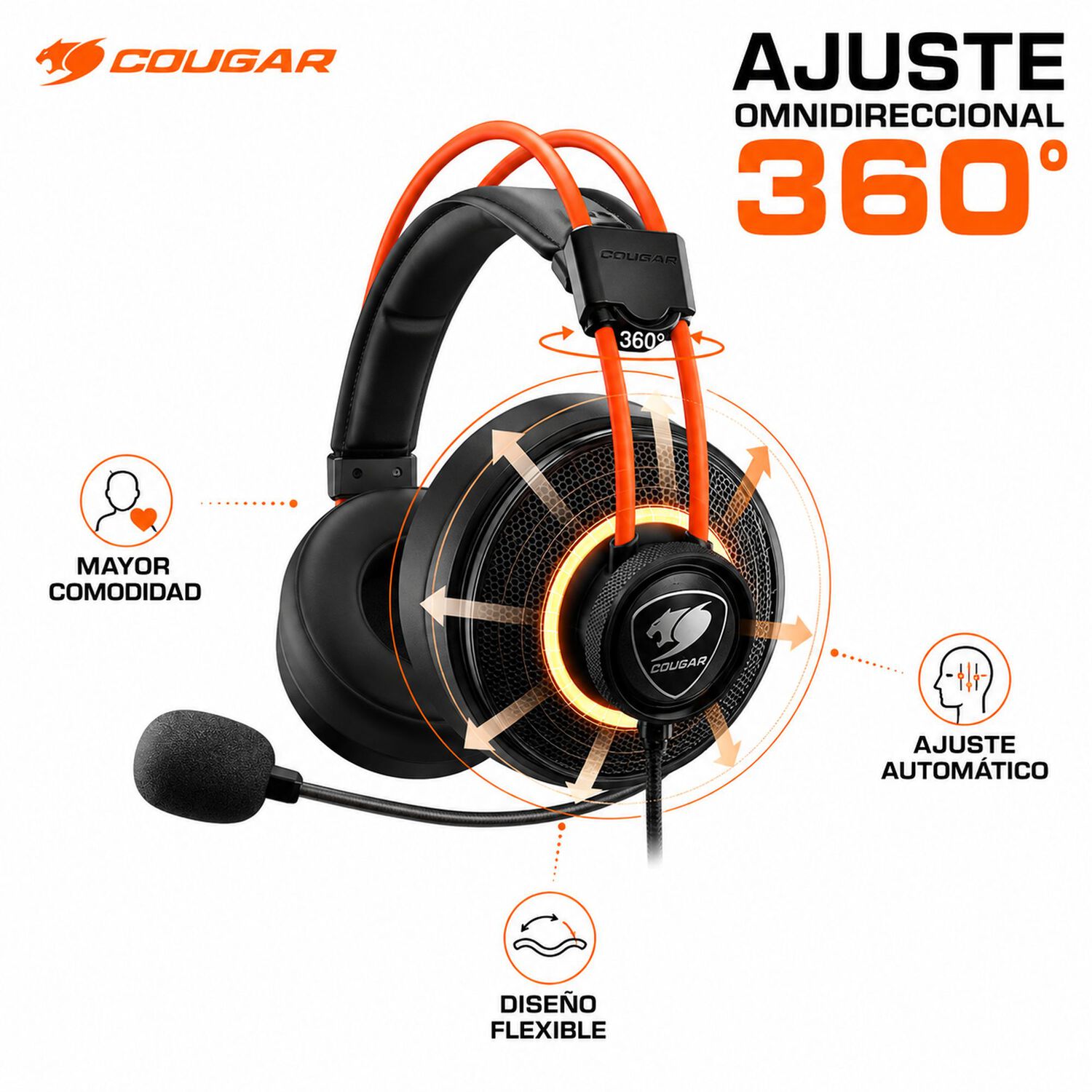Audifono Cougar Immersa Pro Prix Rgb Usb 7.1 Multiplataforma image number 5.0