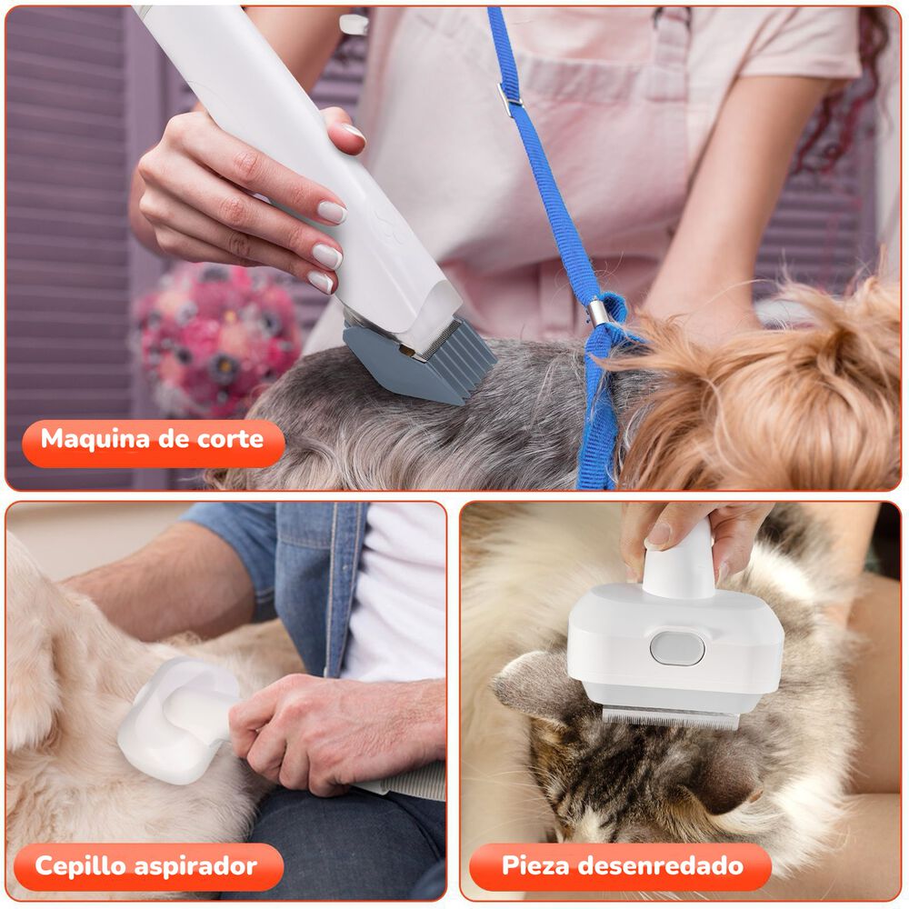 Kit Aseo Aspiradora Cortapelos Profesional 2 En 1 Mascotas image number 4.0