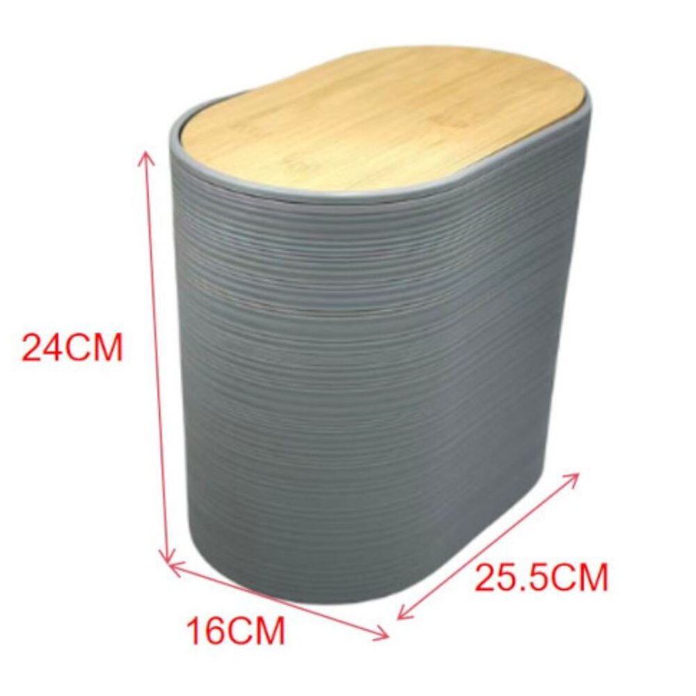 Cesto De Basura Papelera Oval Gris 24x25.5 Cm image number 3.0