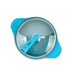 Guisera 28cm Aluminio Fundido Bohlier Calipso Tapa De Vidrio