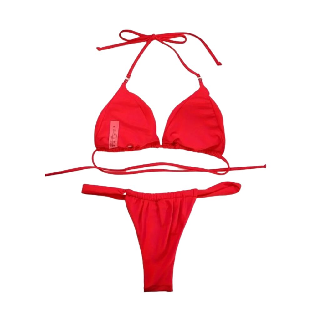 Traje De Baño Bikinis Con Push-up Triangular Tiro Alto Mujer image number 2.0