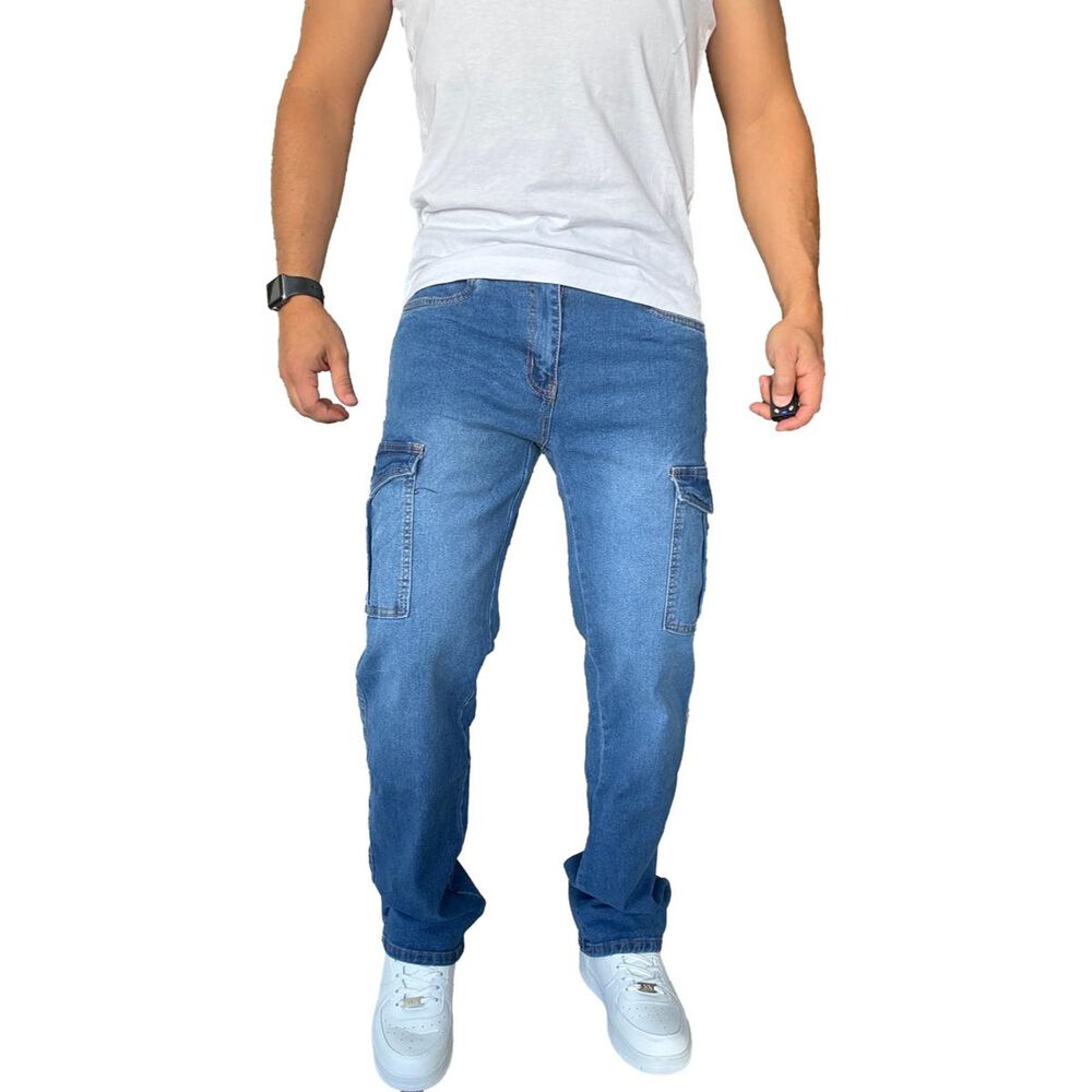 Jeans Cargo Elasticado Straight Fit image number 2.0