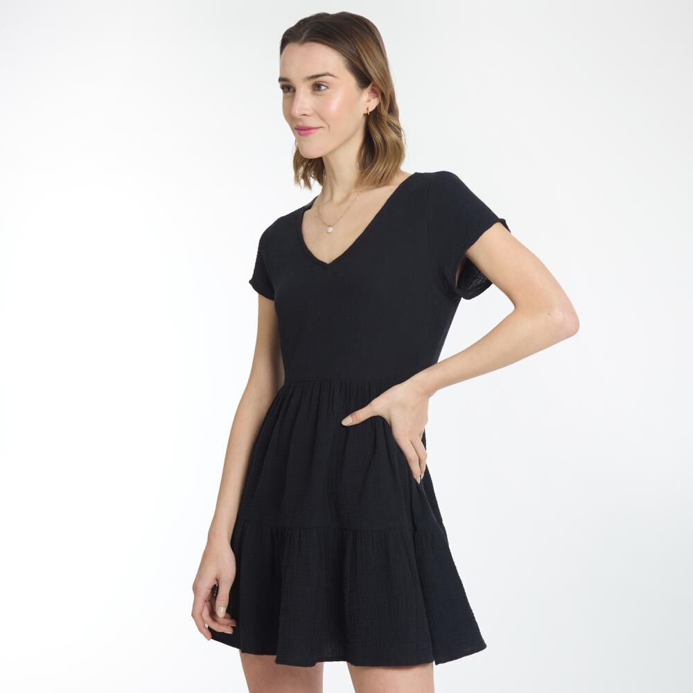 Vestido Corto En Capas Manga Corta Cuello V Mujer Ocean Pacific image number 2.0