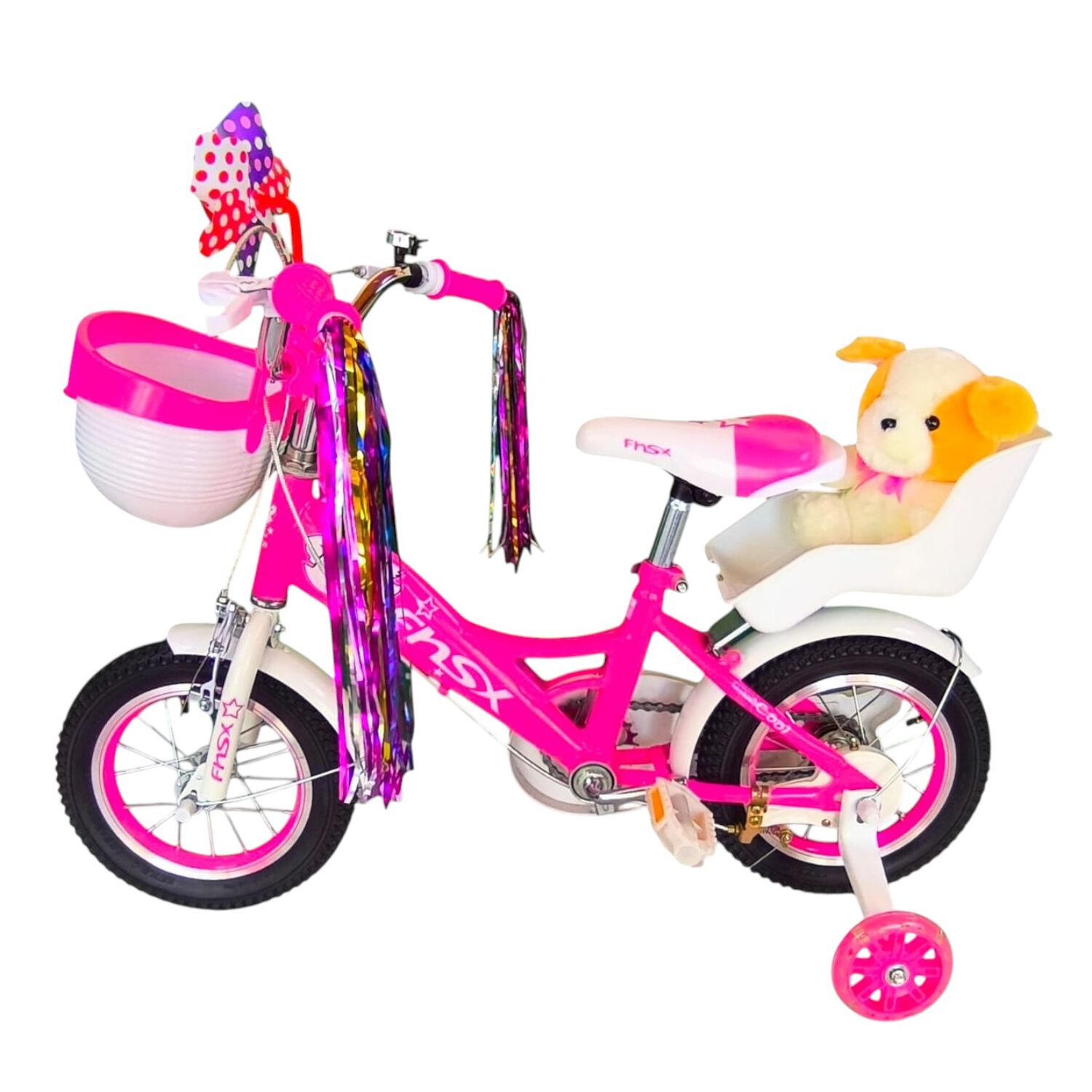 Bicicleta Aro 12 Infantil Con Peluchero Rosada Fnsx image number 2.0