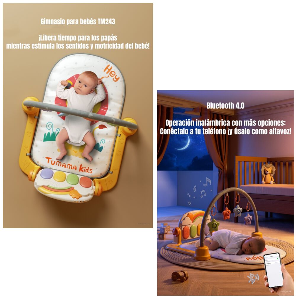 Gimnasio Musical Piano Con Bluetooth 3 En 1 Tm243 Lubabycas image number 2.0