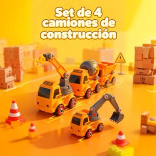 Set 4 Camiones De Construccion