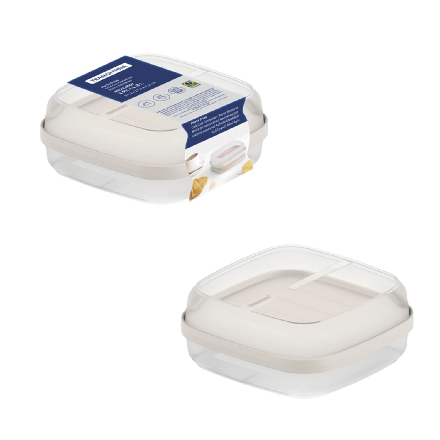 Contenedor Doble De Alimentos Tramontina 1.3 Litros Fiambres image number 0.0