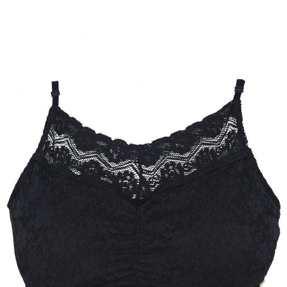 Top Encaje Recogido Negro 2rios image number 2.0