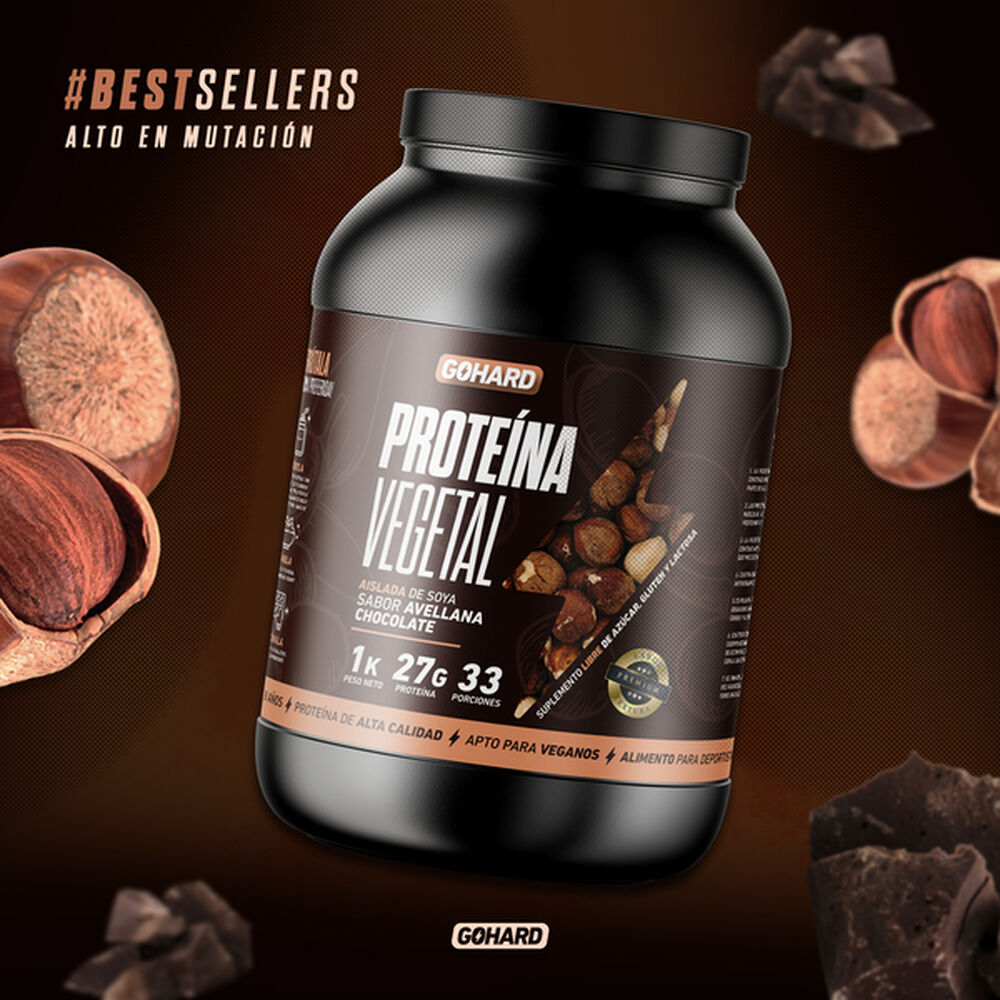 Proteína Vegetal Soya Gohard 1kg Sabor Avellana Chocolate image number 1.0