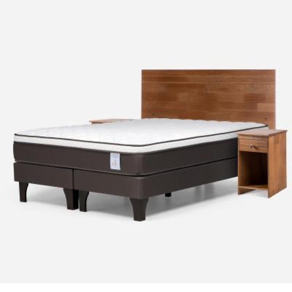 Cama Europea Rosen New Style 4 Plus / 2 Plazas / Base Dividida + Set De Maderas Tabor Caramelo image number 9.0