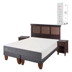 Cama Europea Cic Smart / 2 Plazas / Base Dividida + Set De Maderas